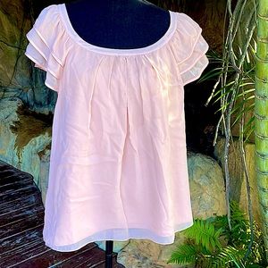 Marisa Christina silk blouse. Pale dusty rose color. Deep V in back. Size Large